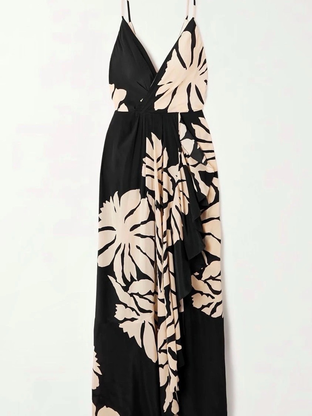 Johanna Ortiz Santa Cruz wrap-effect gathered floral-print silk maxi dress